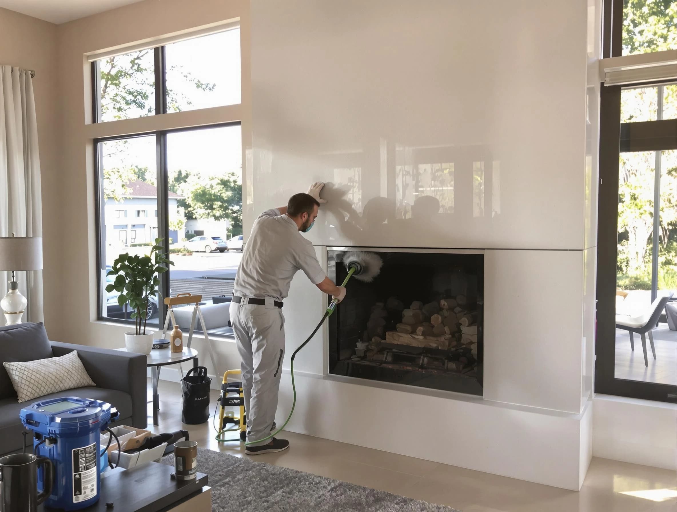 Montville Chimney Sweep performing thorough soot removal in Montville, NJ