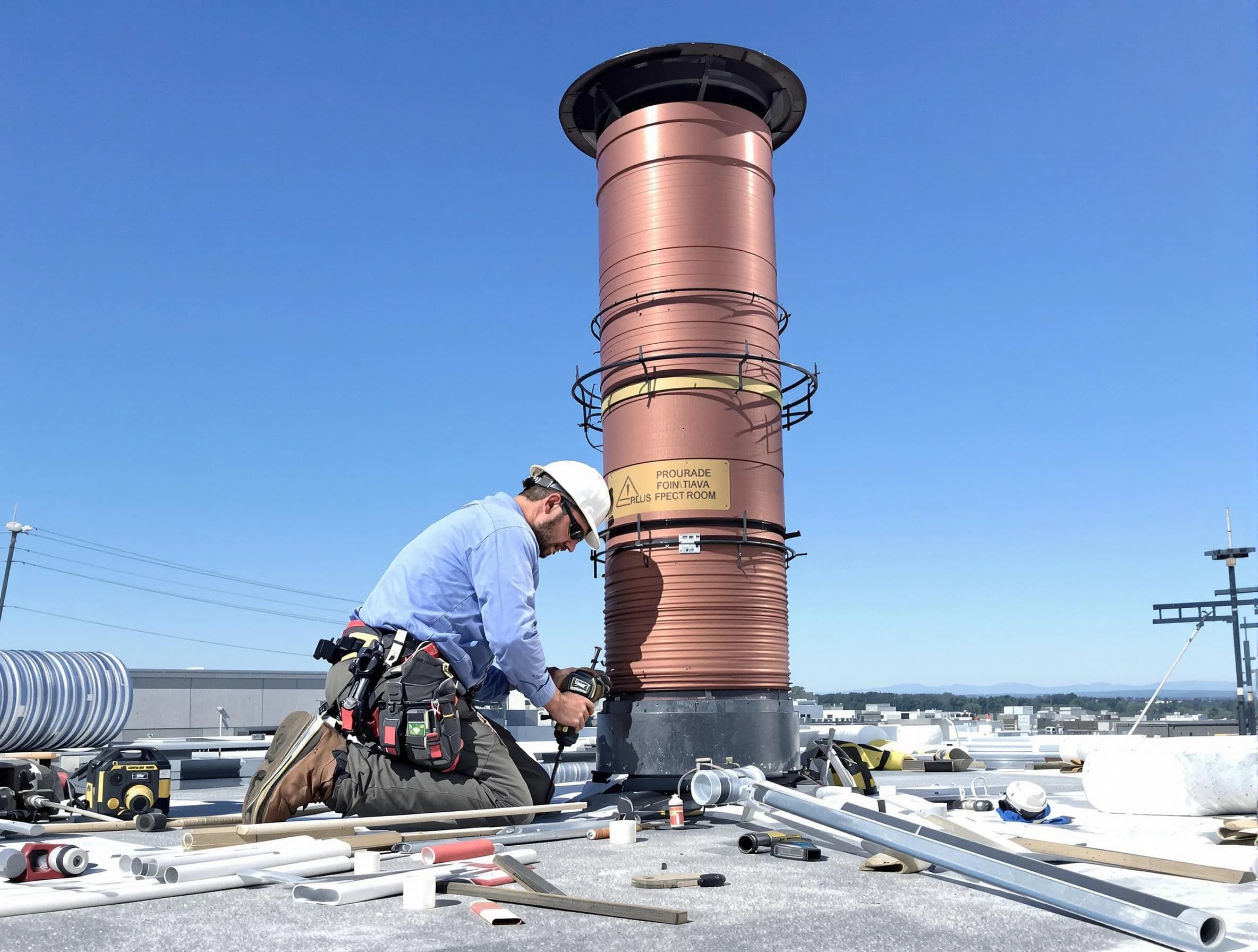 Installed chimney liner by Montville Chimney Sweep in Montville, NJ