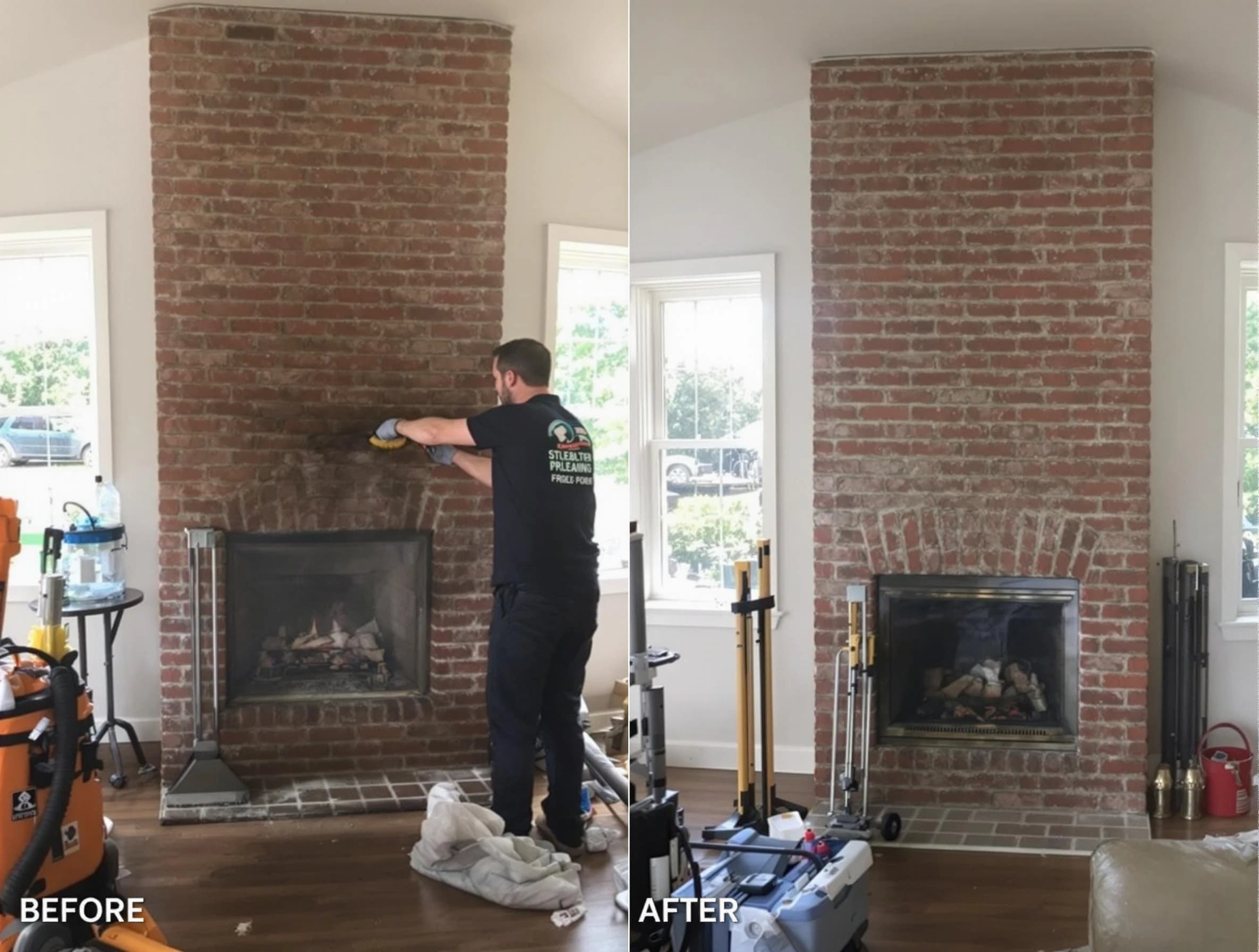 Finished chimney sweeping service by Montville Chimney Sweep in Montville, NJ