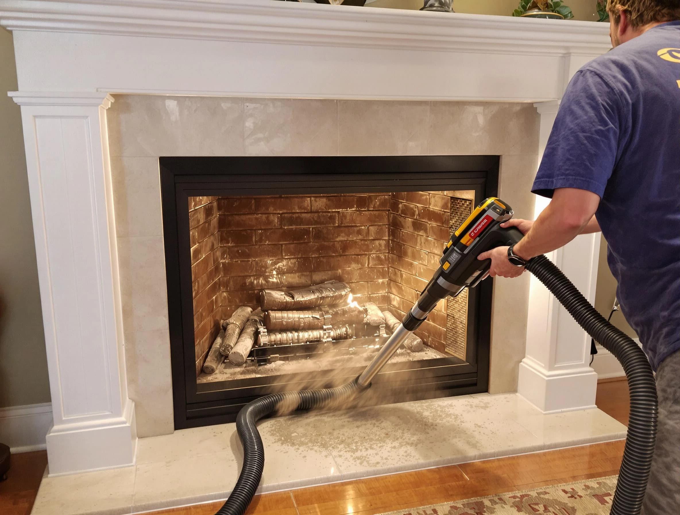 Fireplace cleaning performed by Montville Chimney Sweep in Montville, NJ