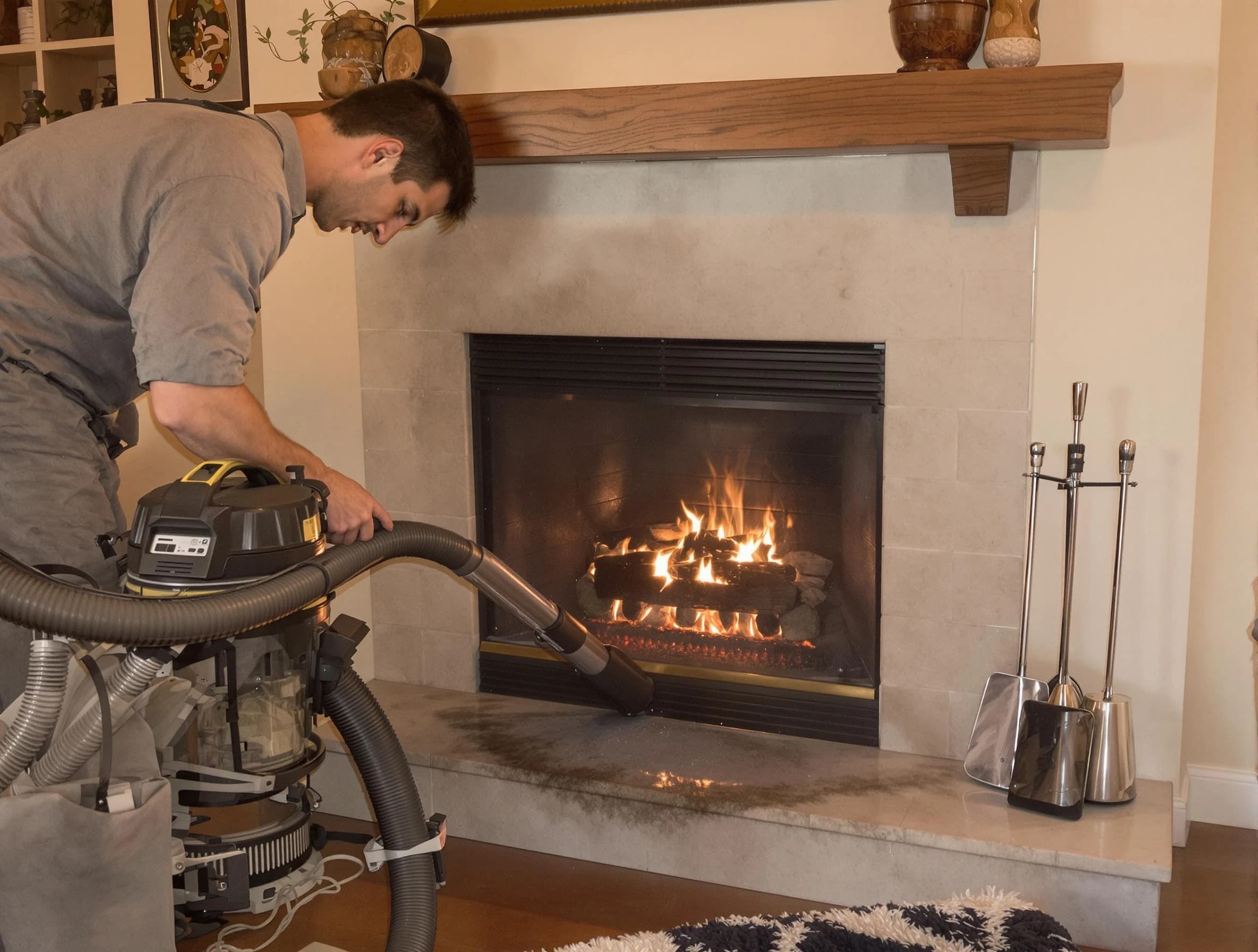 Routine fireplace upkeep by Montville Chimney Sweep in Montville, NJ