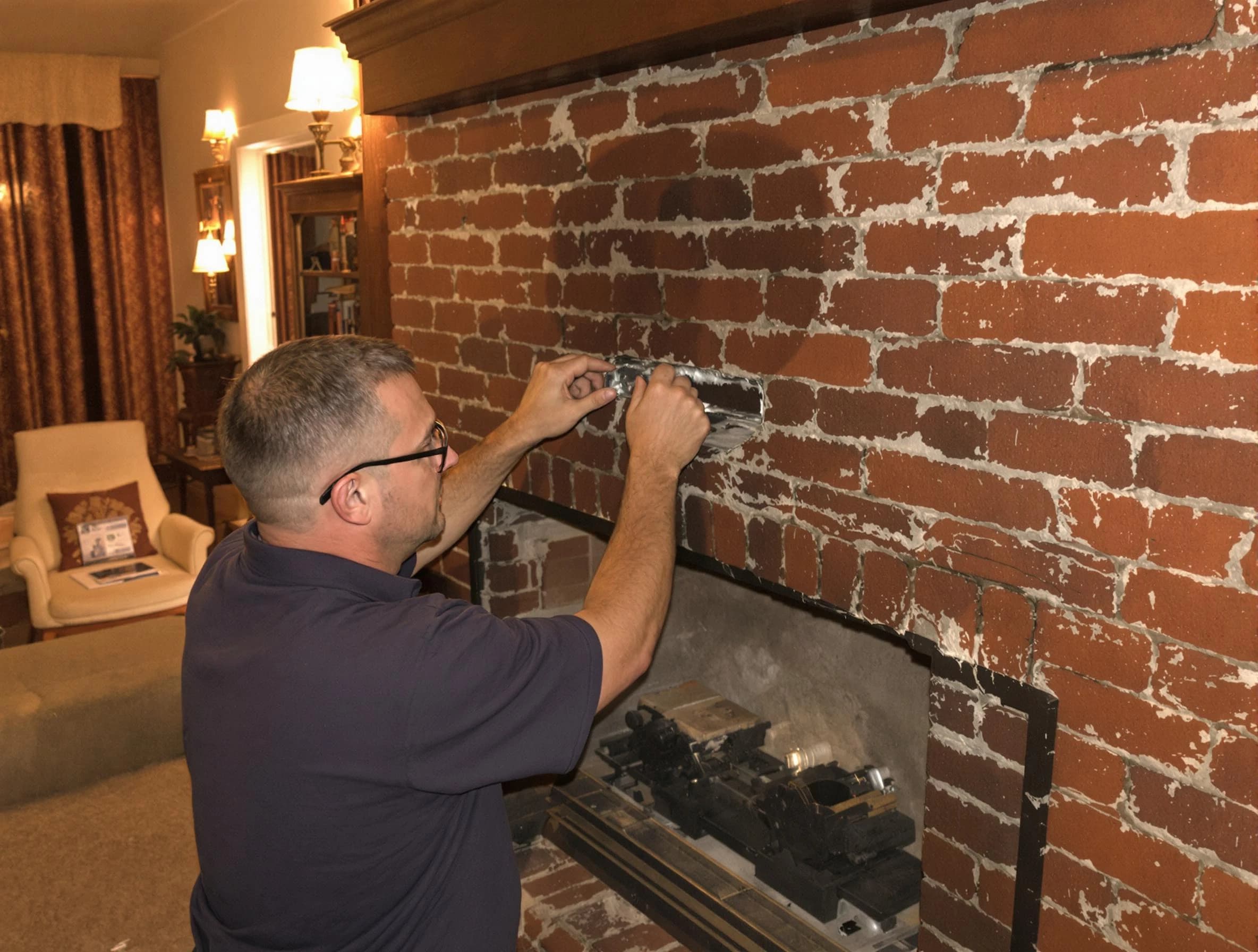 Montville Chimney Sweep expert fixing a fireplace in Montville, NJ